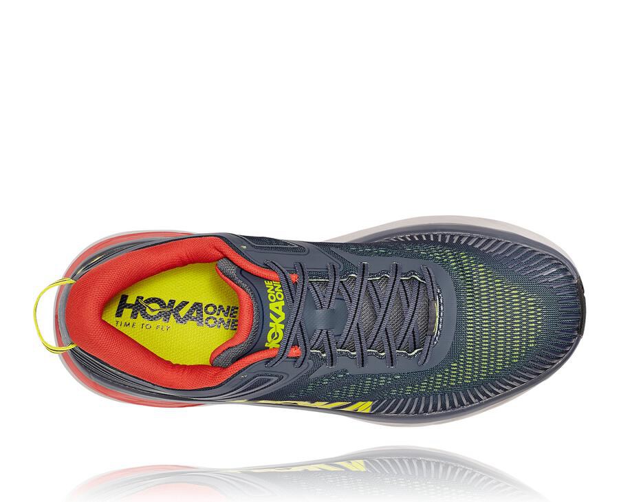 Running Shoes Mens - Hoka One One Bondi 7 - Navy - ORXKYME-87